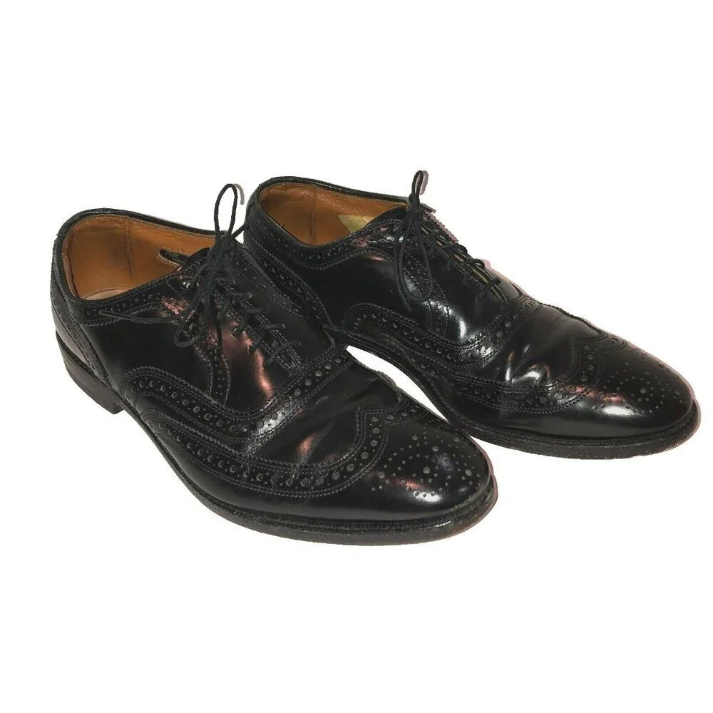 Allen Edmonds McALLISTER Black Wingtip Lace Up Dress Shoes Oxford 6215 9 D